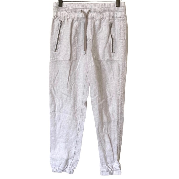Athleta Cabo Linen Jogger in Mirco Cheetah Abalone Gray, Size 2 - Picture 2 of 10
